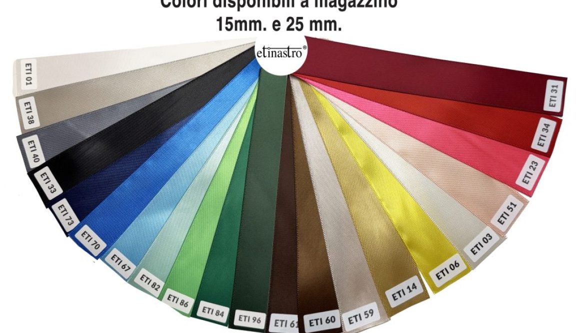 Nastri in doppio raso colori disponibili a magazzino